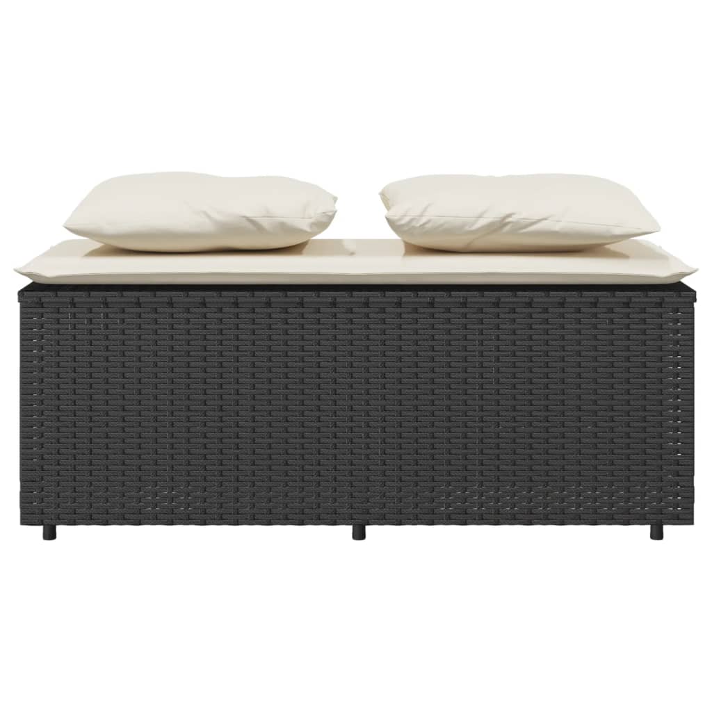 Set da Pranzo da Giardino 3 pz con Cuscini Beige in Polyrattan - immagine 4