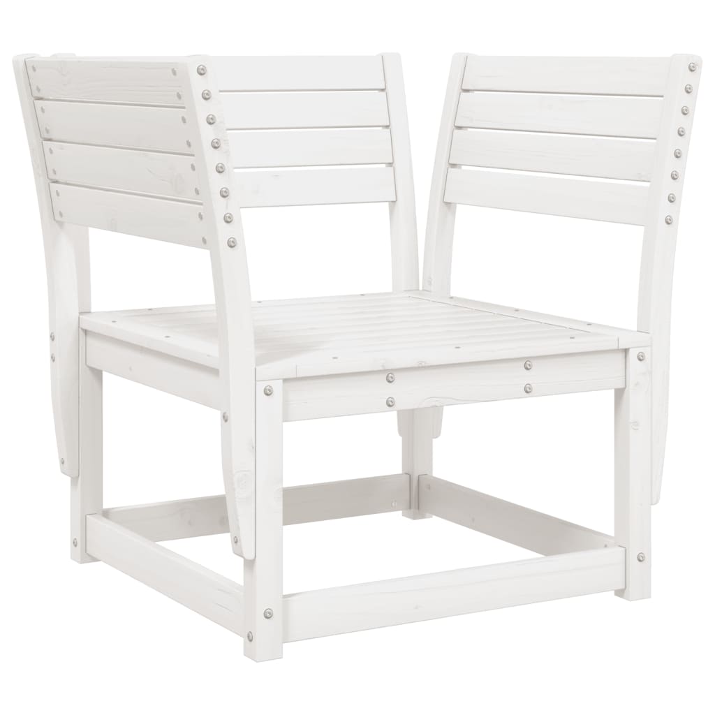 Set Salotto da Giardino 5 pz Bianco in Legno Massello di Pino - immagine 3