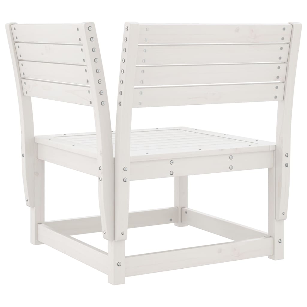 Set Salotto da Giardino 5 pz Bianco in Legno Massello di Pino - immagine 5