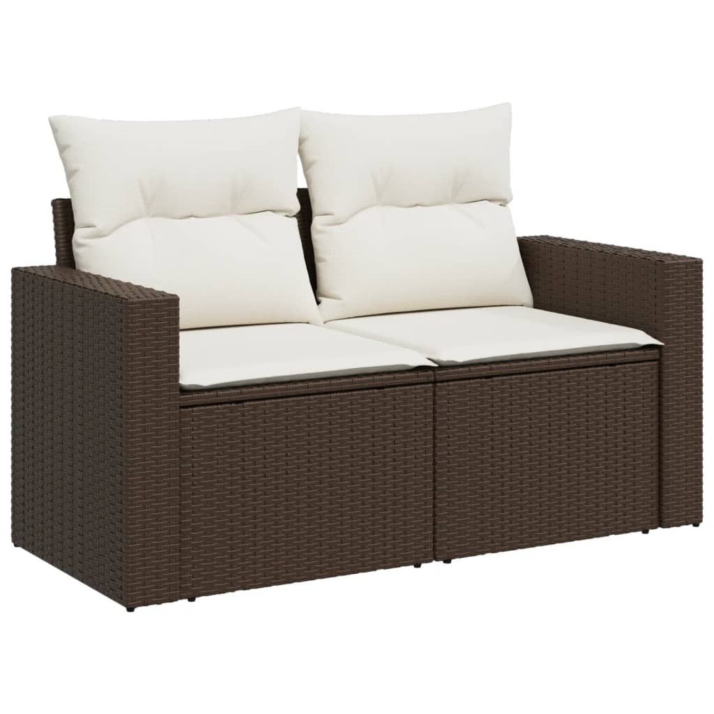 Set Divani da Giardino 11 pz con Cuscini in Polyrattan Grigio - immagine 4