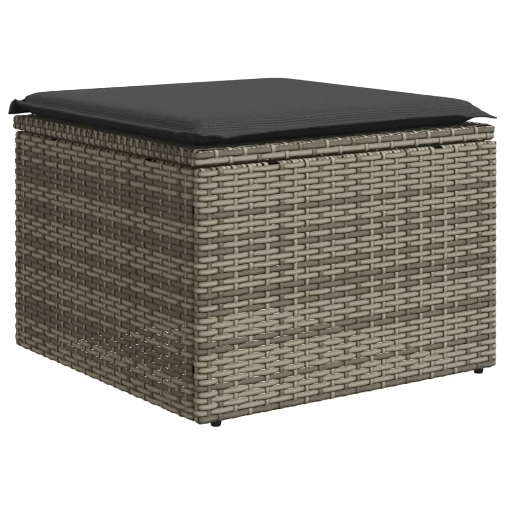 Set Divani da Giardino 5 pz con Cuscini in Polyrattan Nero - immagine 4