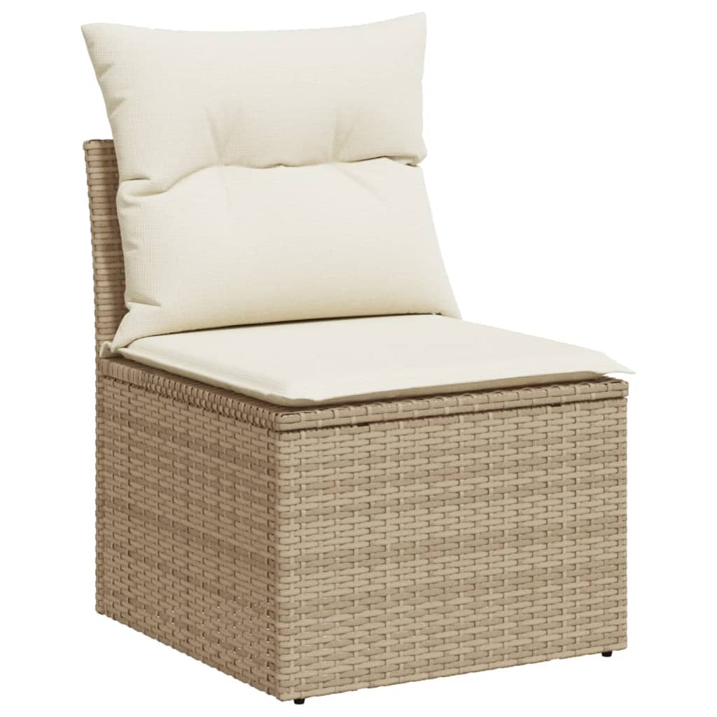 Set Divani da Giardino 12 pz con Cuscini Beige in Polyrattan - immagine 3