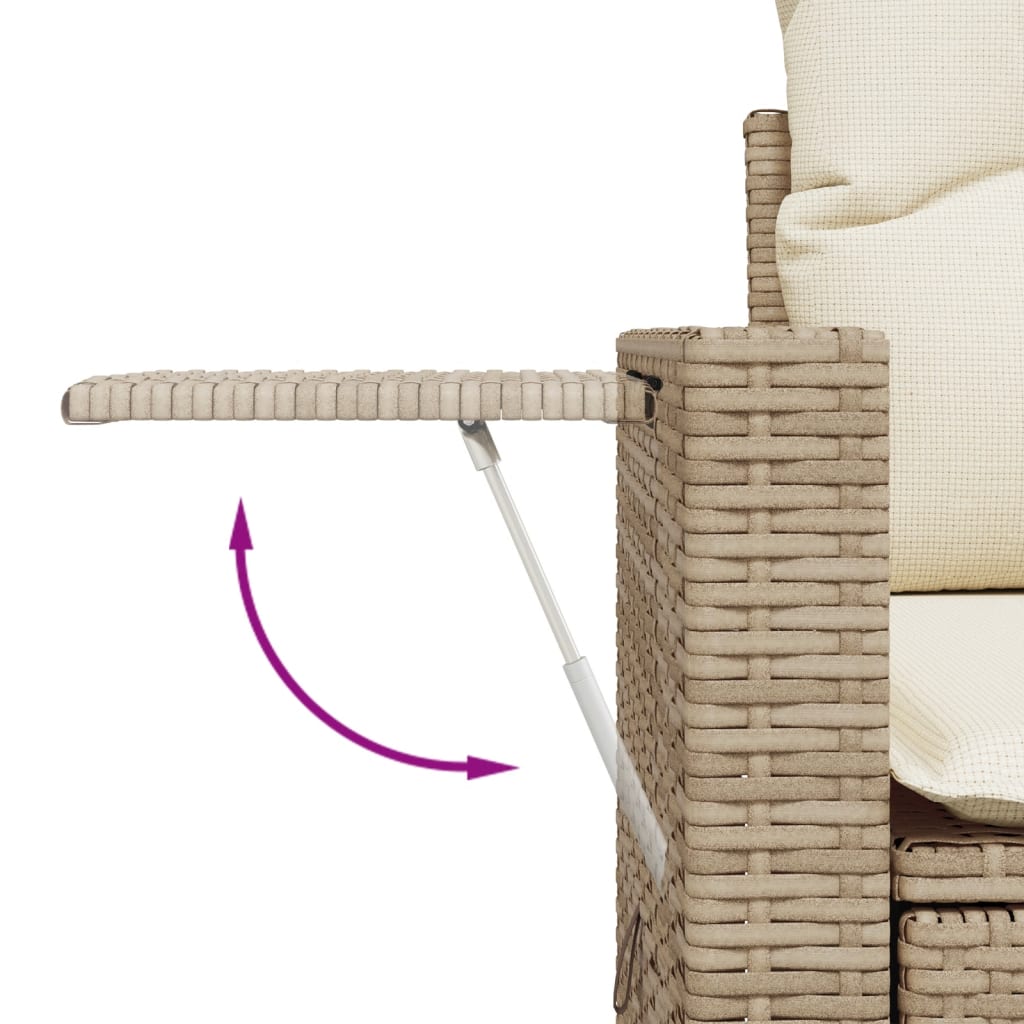 Set Divani da Giardino 12 pz con Cuscini Beige in Polyrattan - immagine 8