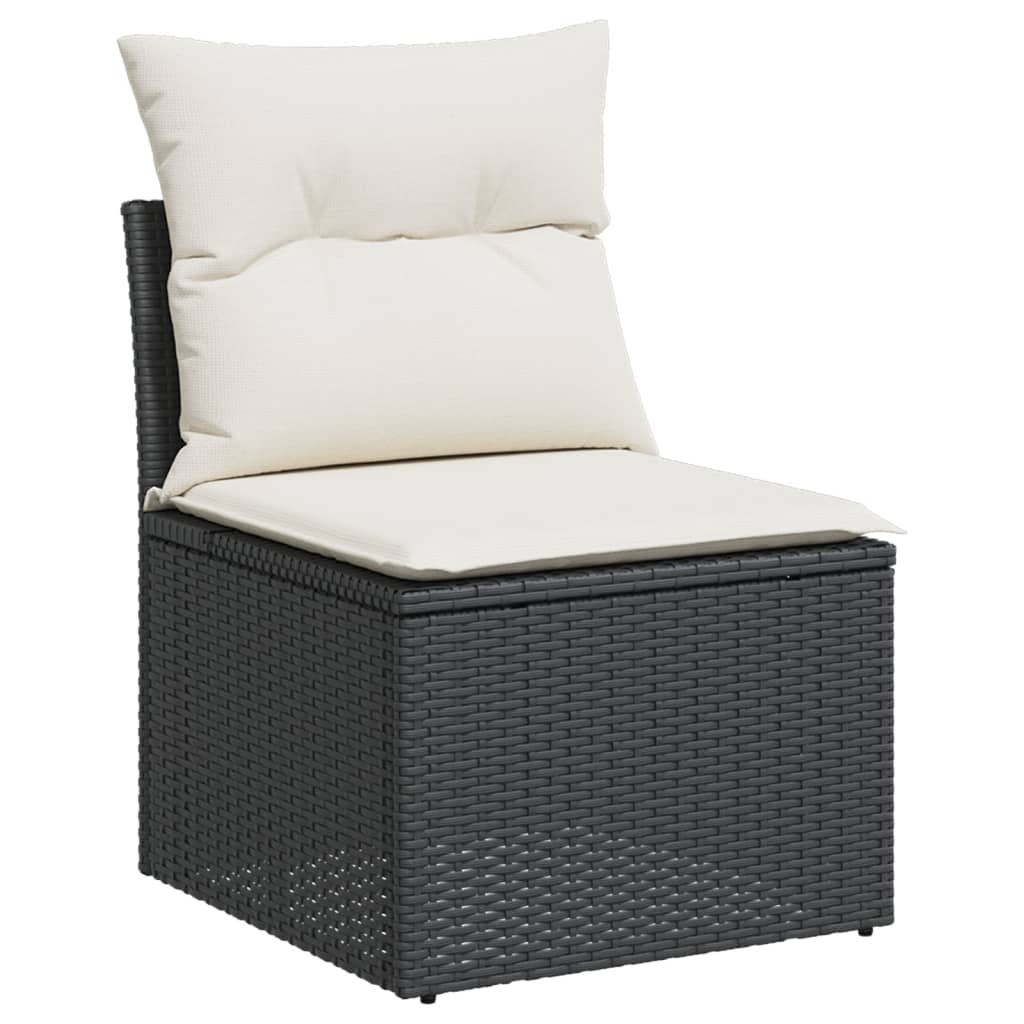 Set Divani da Giardino con Cuscini 7pz Nero Polyrattan - immagine 3