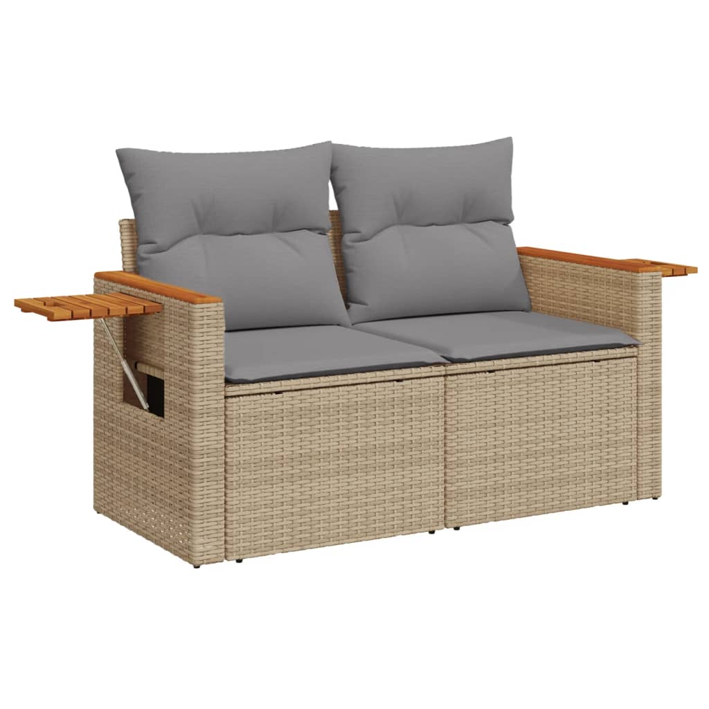 Set Divani da Giardino 11 pz con Cuscini in Polyrattan Nero - immagine 5
