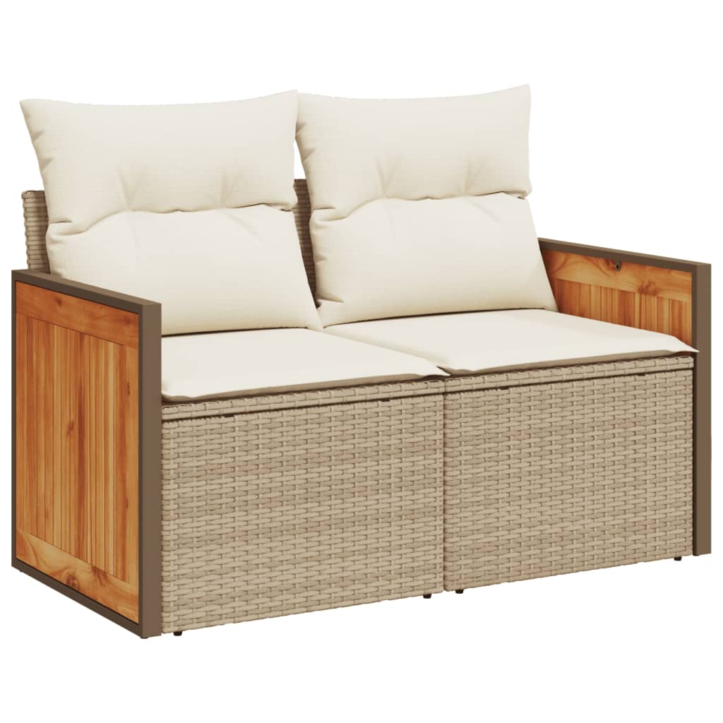 Set Divano da Giardino 6 pz con Cuscini Beige in Polyrattan - immagine 6