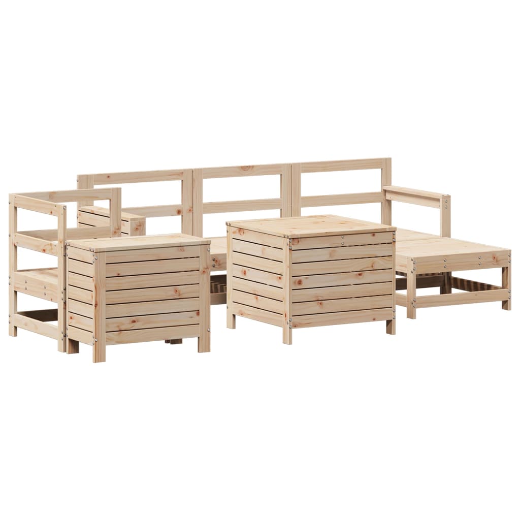 Set Divani da Giardino 7 pz in Legno Massello di Pino - immagine 2