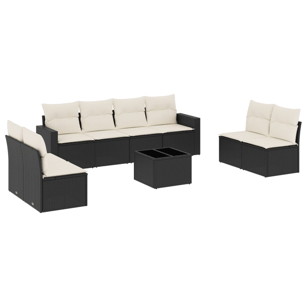 Set Divano da Giardino 8 pz con Cuscini Grigio in Polyrattan - immagine 2