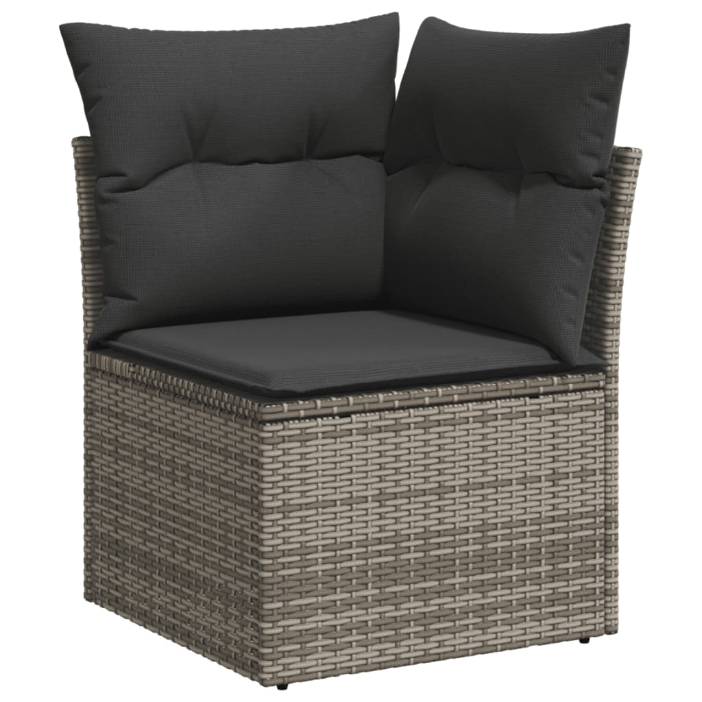 Set Divani da Giardino con Cuscini 7pz Nero Polyrattan - immagine 4