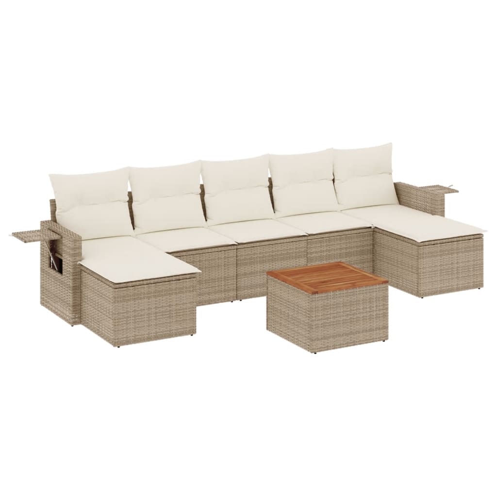 Set Divano da Giardino 8 pz con Cuscini Grigio in Polyrattan - immagine 2