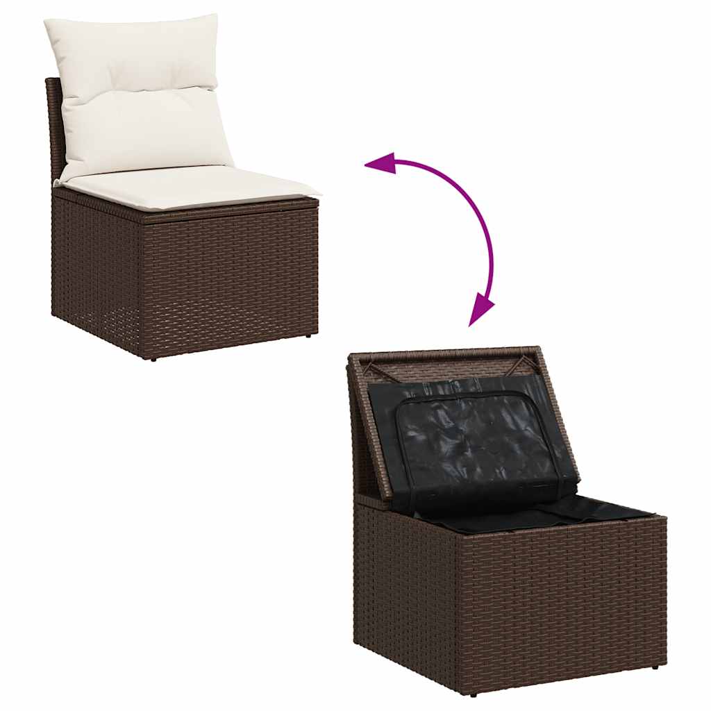 Set Divani da Giardino 4 pz con Cuscini Nero in Polyrattan - immagine 5