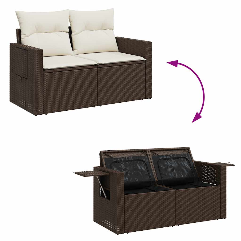 Set Divani da Giardino 4 pz con Cuscini Nero in Polyrattan - immagine 6