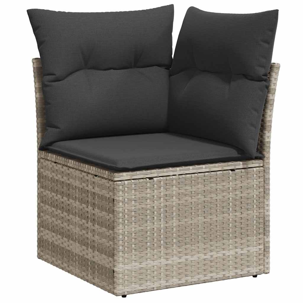 Set Divani da Giardino 7pz con Cuscini Grigio Chiaro Polyrattan - immagine 4