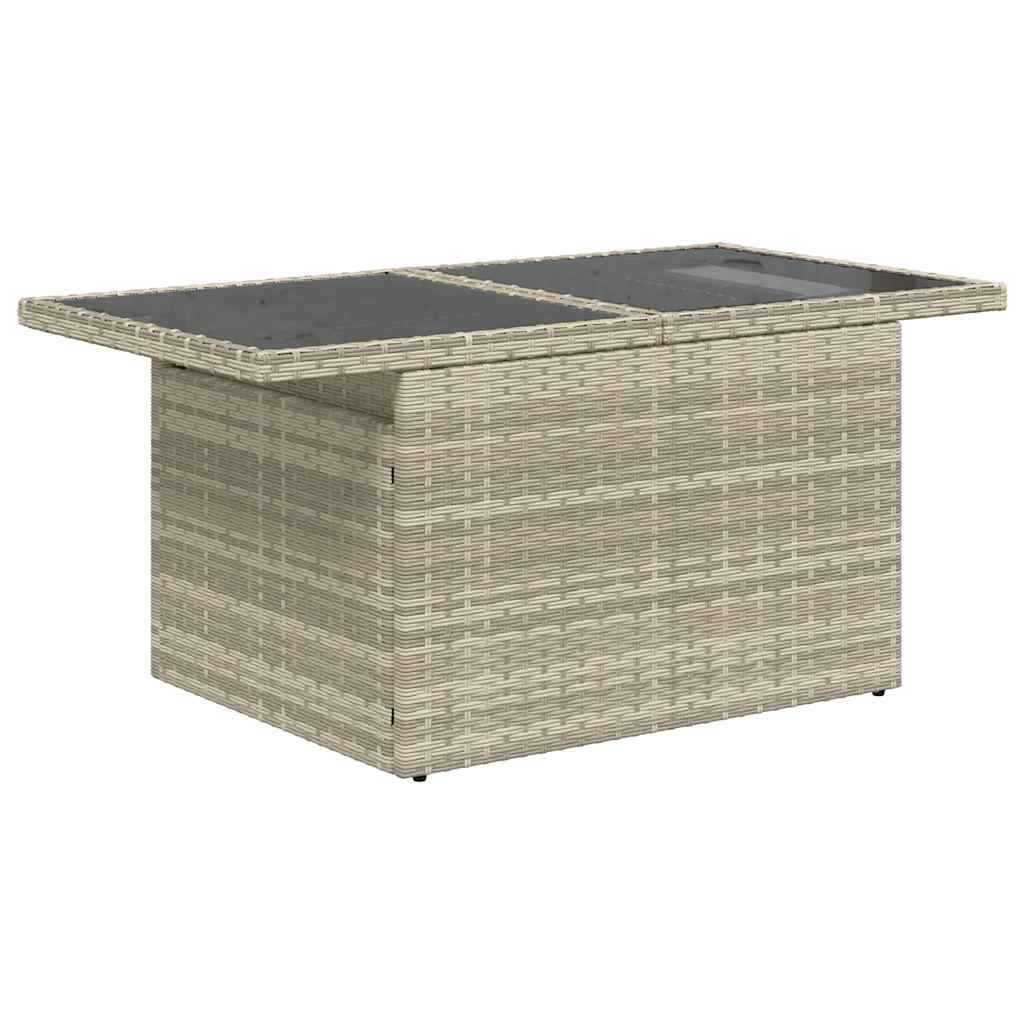 Set Divano Giardino 10 pz con Cuscini Grigio Chiaro Polyrattan - immagine 3