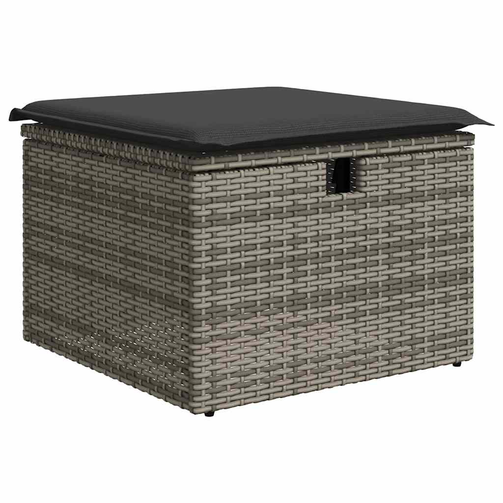 Set Divano da Giardino 6 pz con Cuscini Grigio in Polyrattan - immagine 4