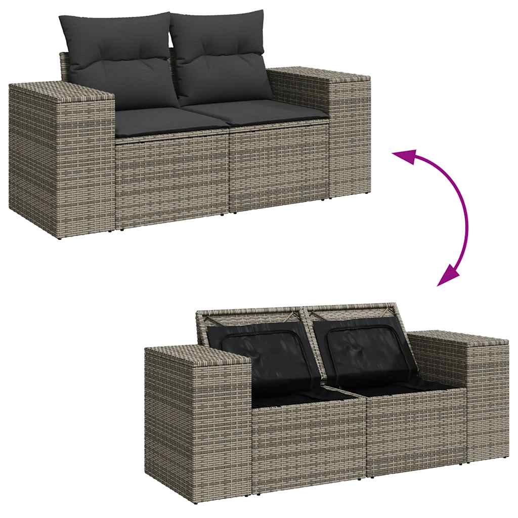 Set Divano da Giardino 6 pz con Cuscini Beige in Polyrattan - immagine 6