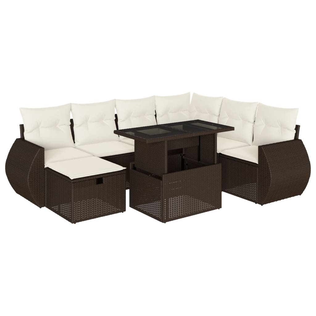 Set Divani da Giardino con Cuscini 8 pz Nero in Polyrattan - immagine 2