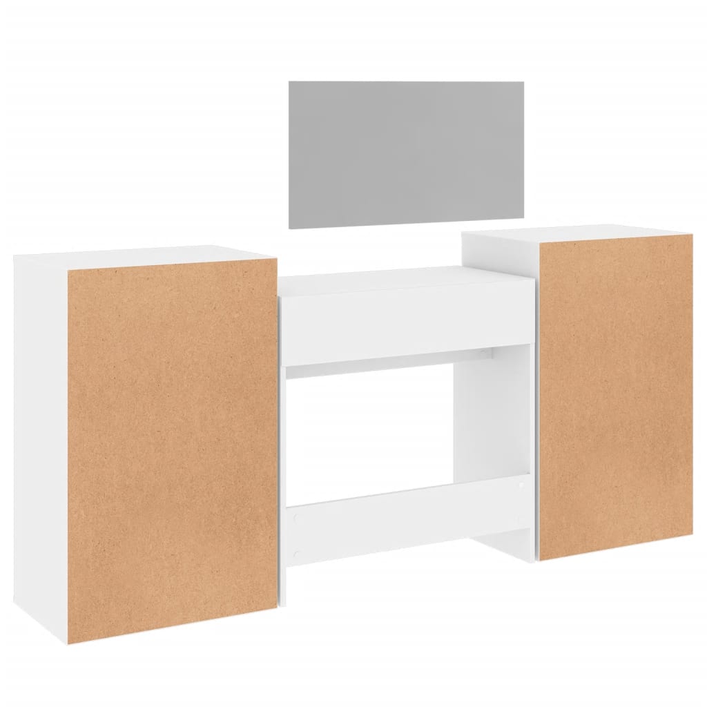 Set da Toeletta 4 pz Bianco in Legno Multistrato - immagine 7