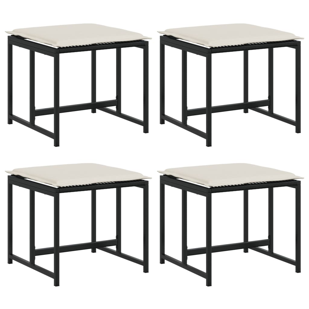 Sgabelli da Bar 4 pz Neri in Polyrattan - immagine 2