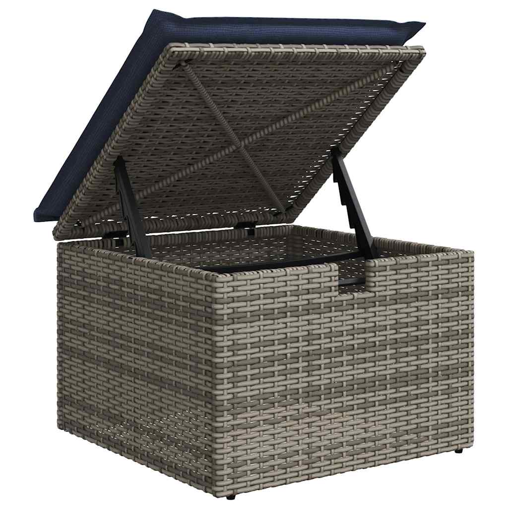 Set Divano da Giardino 5 pz con Cuscini Grigio in Polyrattan - immagine 8