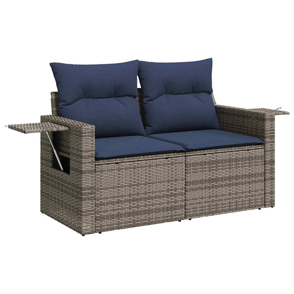 Set Divani Giardino 7 pz con Cuscini Marrone Polyrattan Acacia - immagine 4