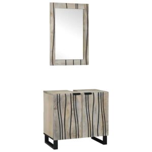 Set di mobili per il bagno 2 pcs Bianco 62 x 33 x 58 cm