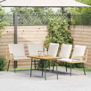 Set Divano da Giardino 2 pcs Nero polyrattan