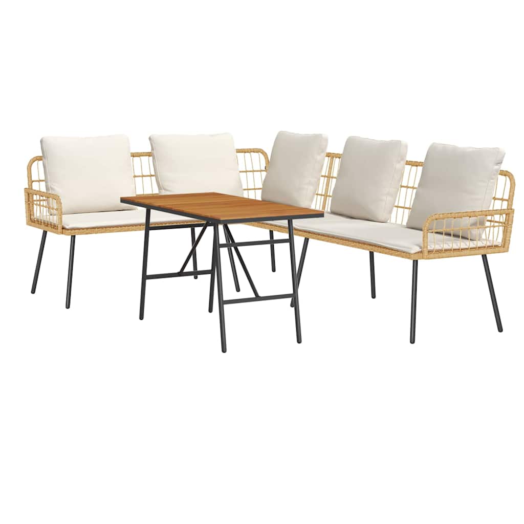 Set Divano da Giardino 2 pcs Nero polyrattan - immagine 2