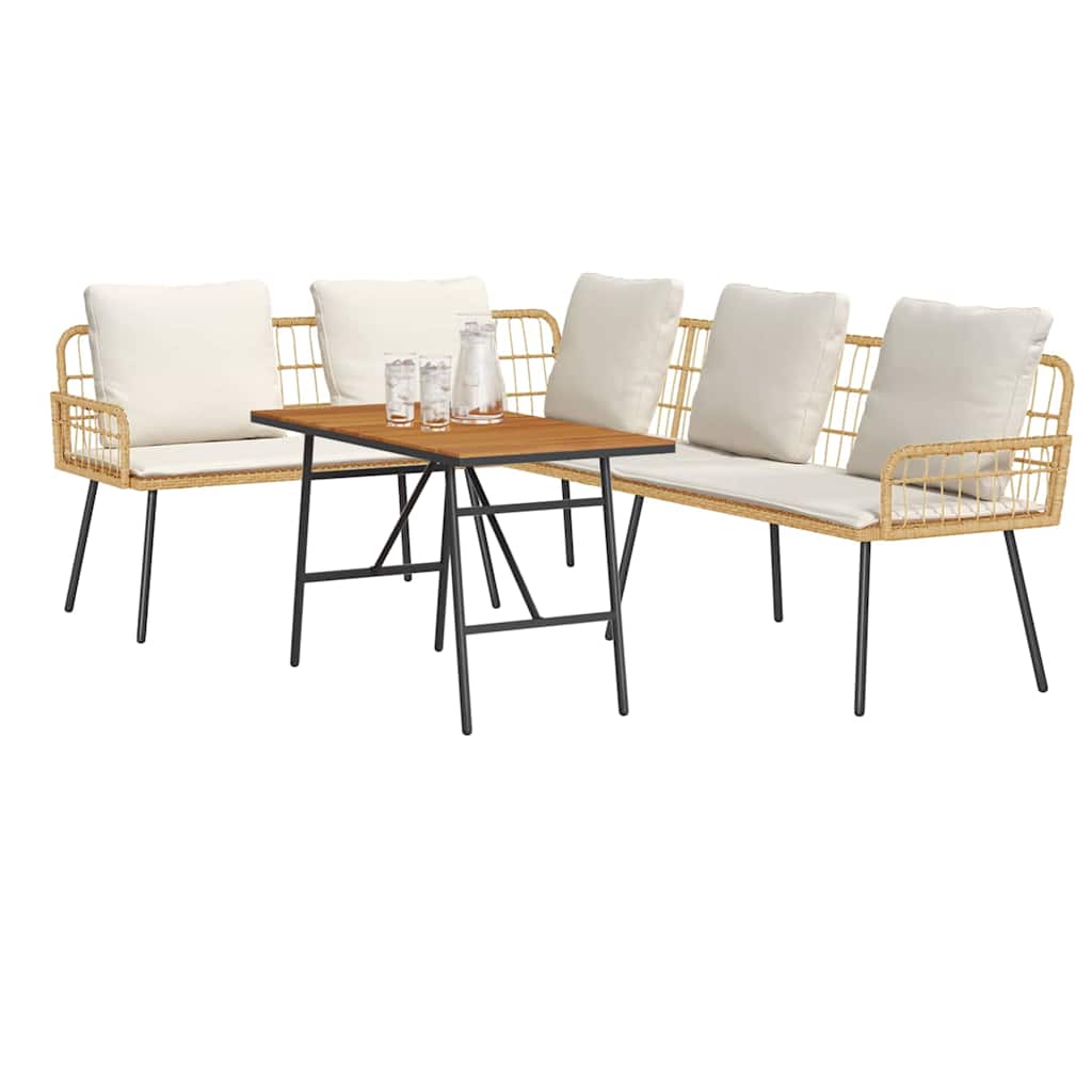 Set Divano da Giardino 2 pcs Nero polyrattan - immagine 3