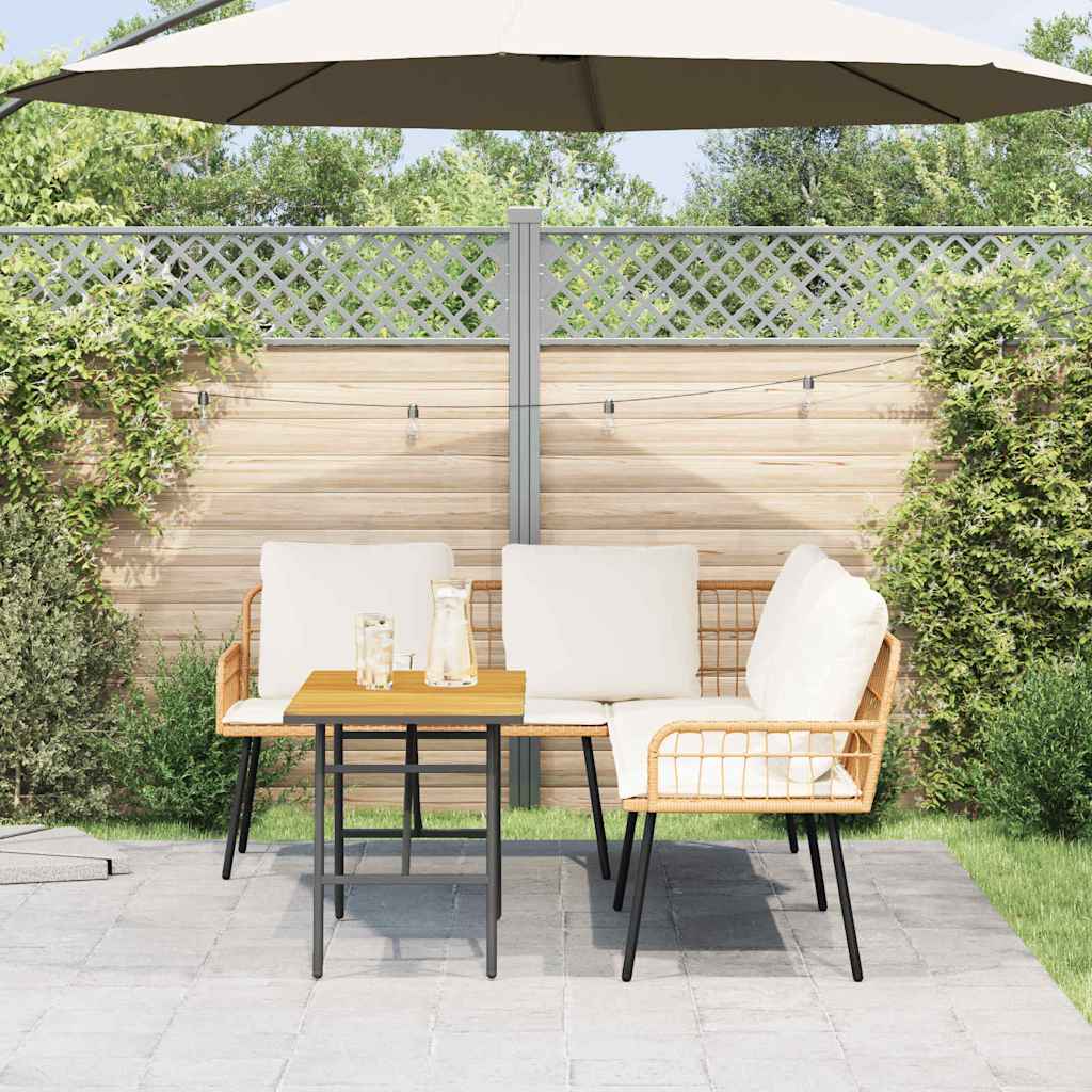 Set Divano da Giardino 2 pcs Nero polyrattan - immagine 4