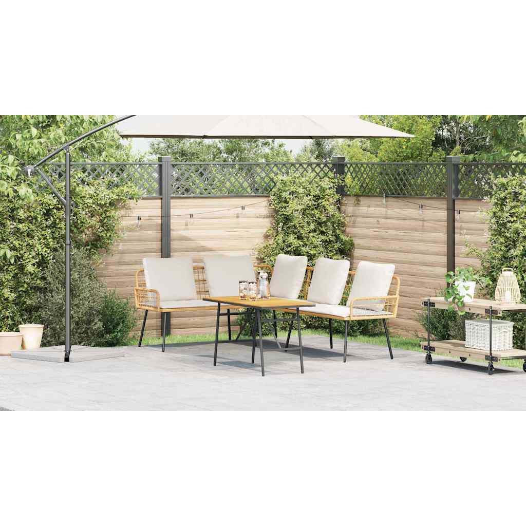 Set Divano da Giardino 2 pcs Nero polyrattan - immagine 5