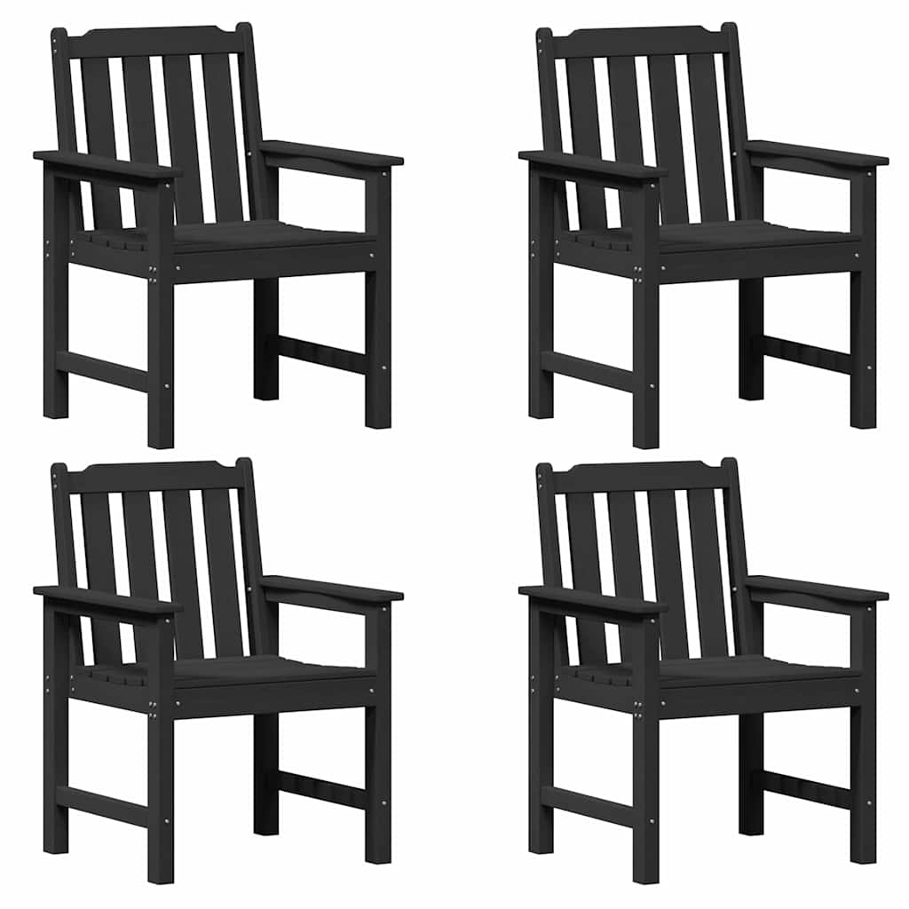 Sedia da pranzo da giardino 4 pcs Nero 65.5 x 55.5 x 88cm - immagine 2