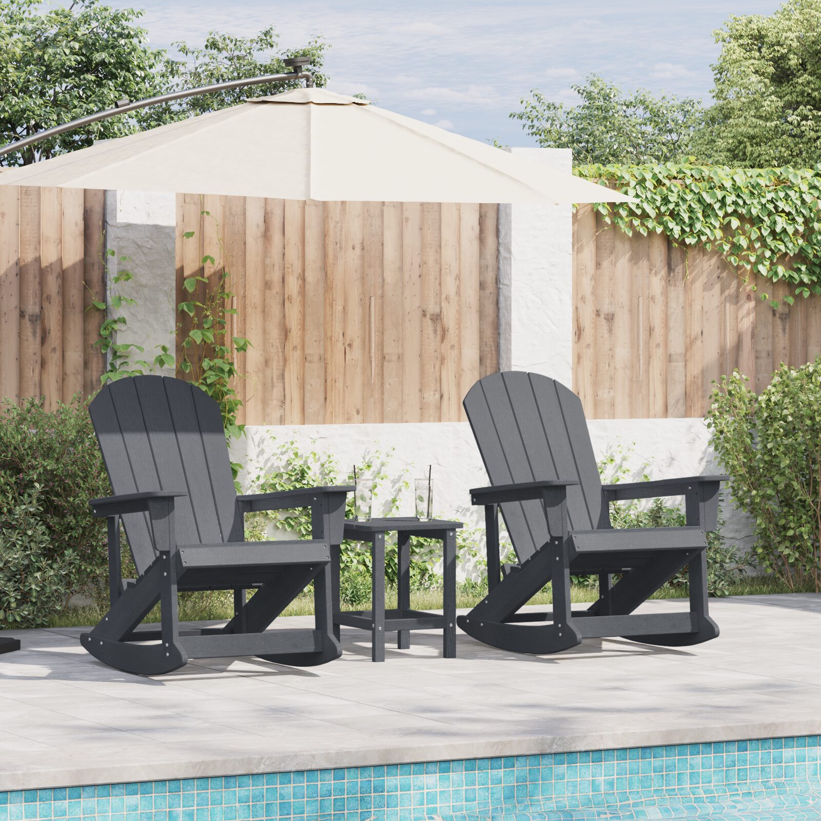 Set Lounge da Giardino 3 pcs Grigio chiaro