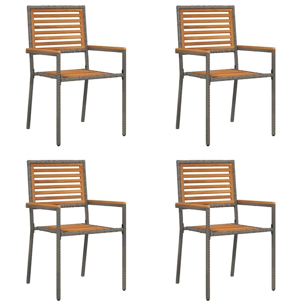Sedie impilabili da giardino 4 pcs Marrone e Grigio - immagine 2