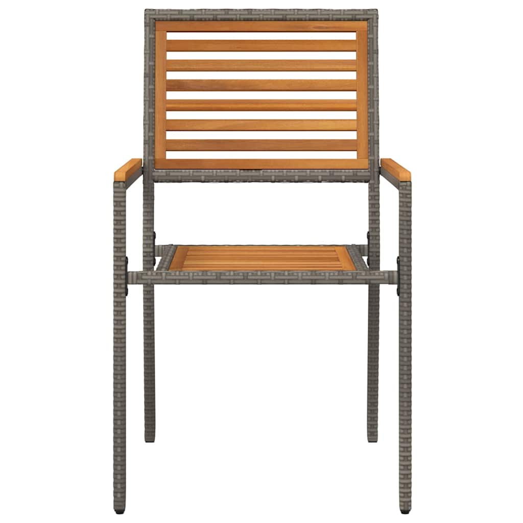 Sedie impilabili da giardino 4 pcs Marrone e Grigio - immagine 5