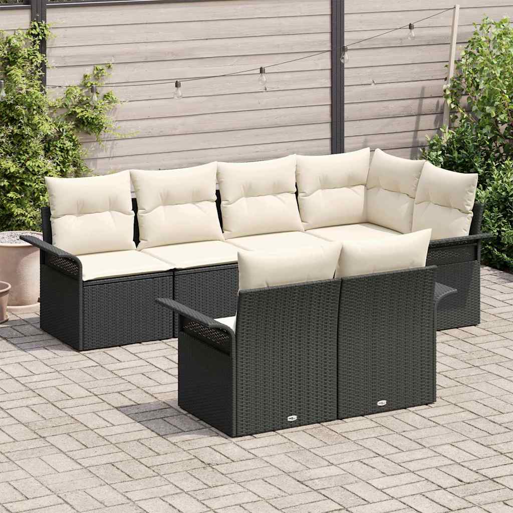 Set Divano da Giardino con cuscino 7 pcs Marrone polyrattan - immagine 3