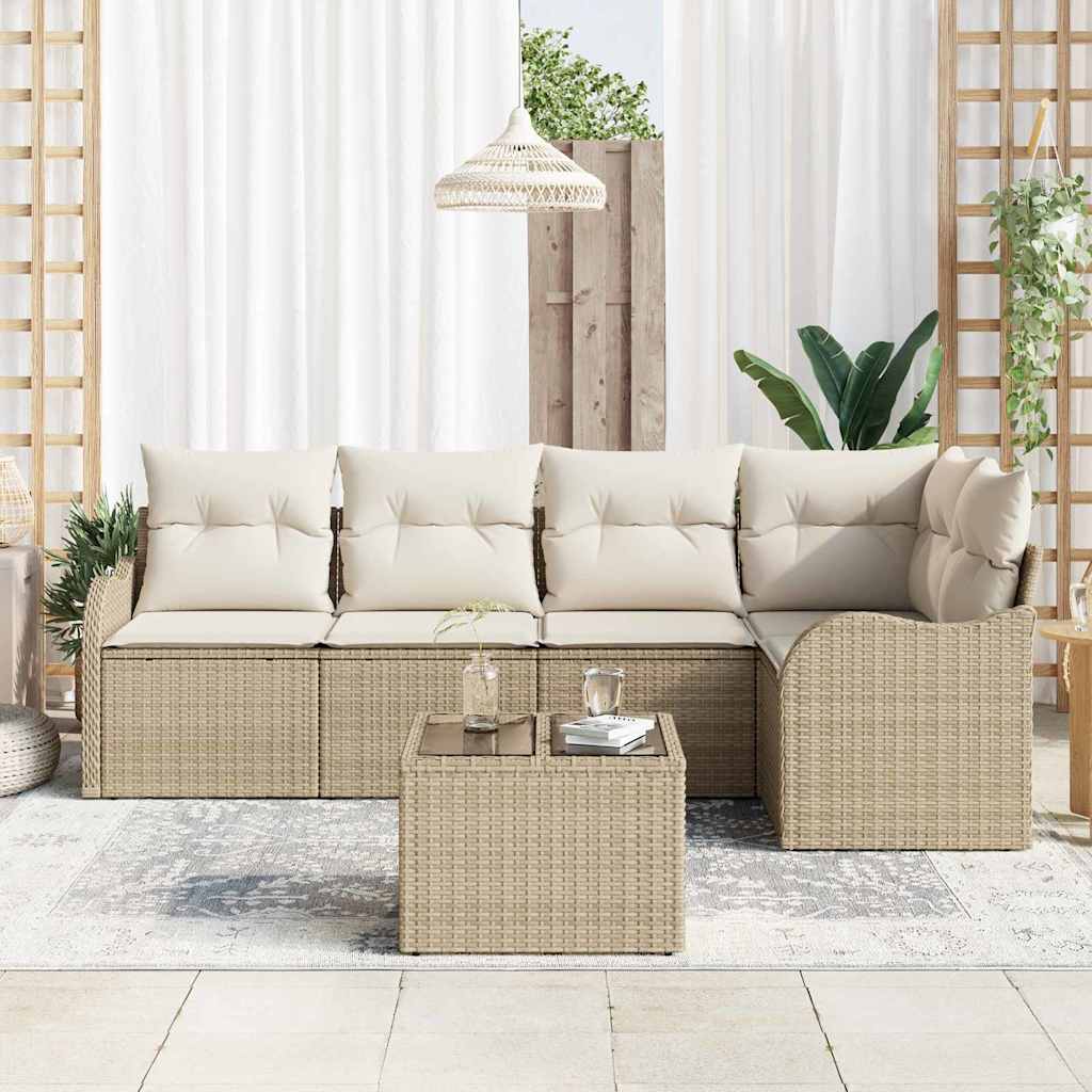 Set Divano da Giardino Beige polyrattan - immagine 3