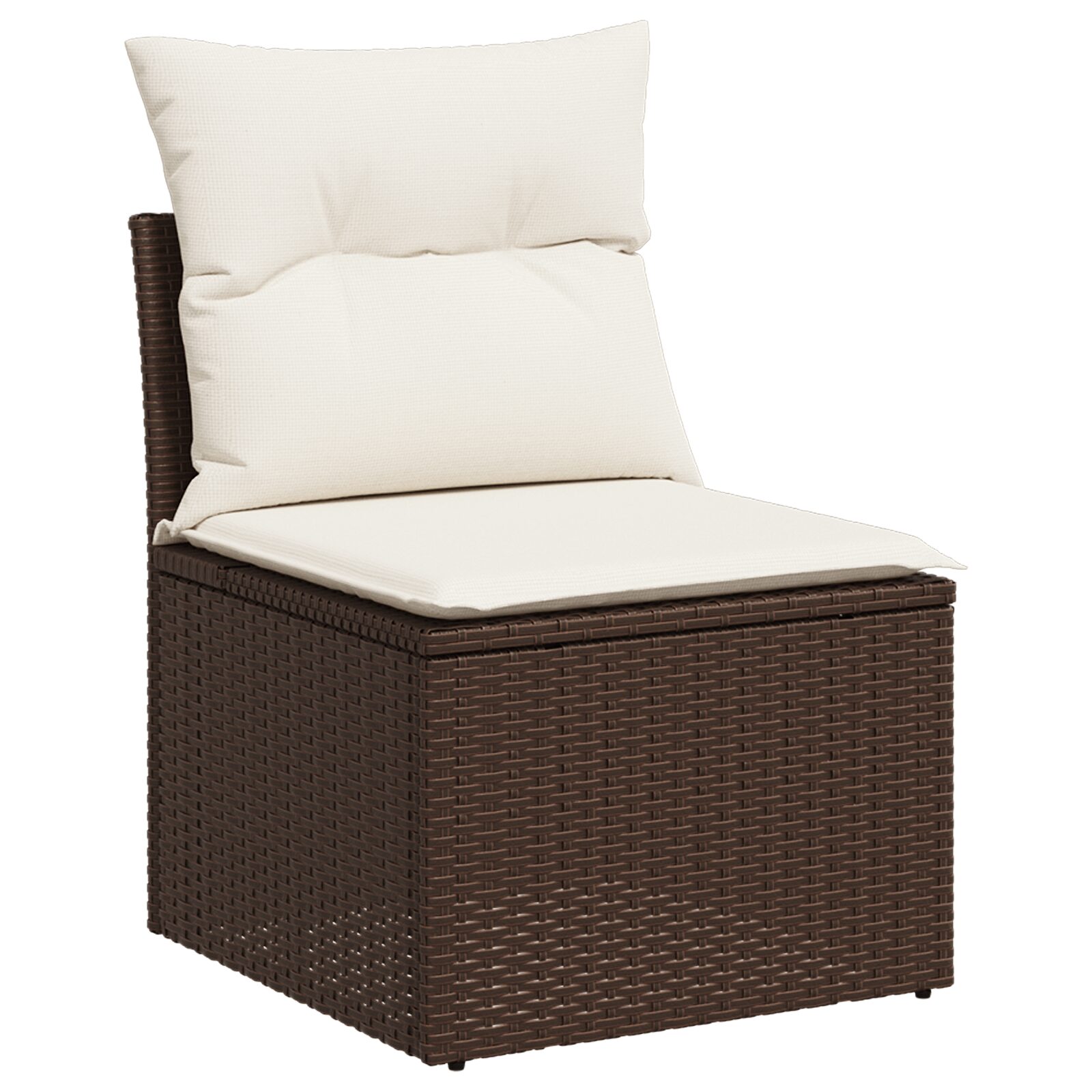 Set di divano da giardino di 7 pezzi con cuscini - Rattan poliestere marrone - immagine 5