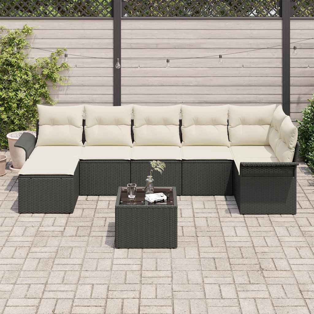 Set Divano da Giardino 7 pcs Grigio chiaro Poly Rattan - immagine 3
