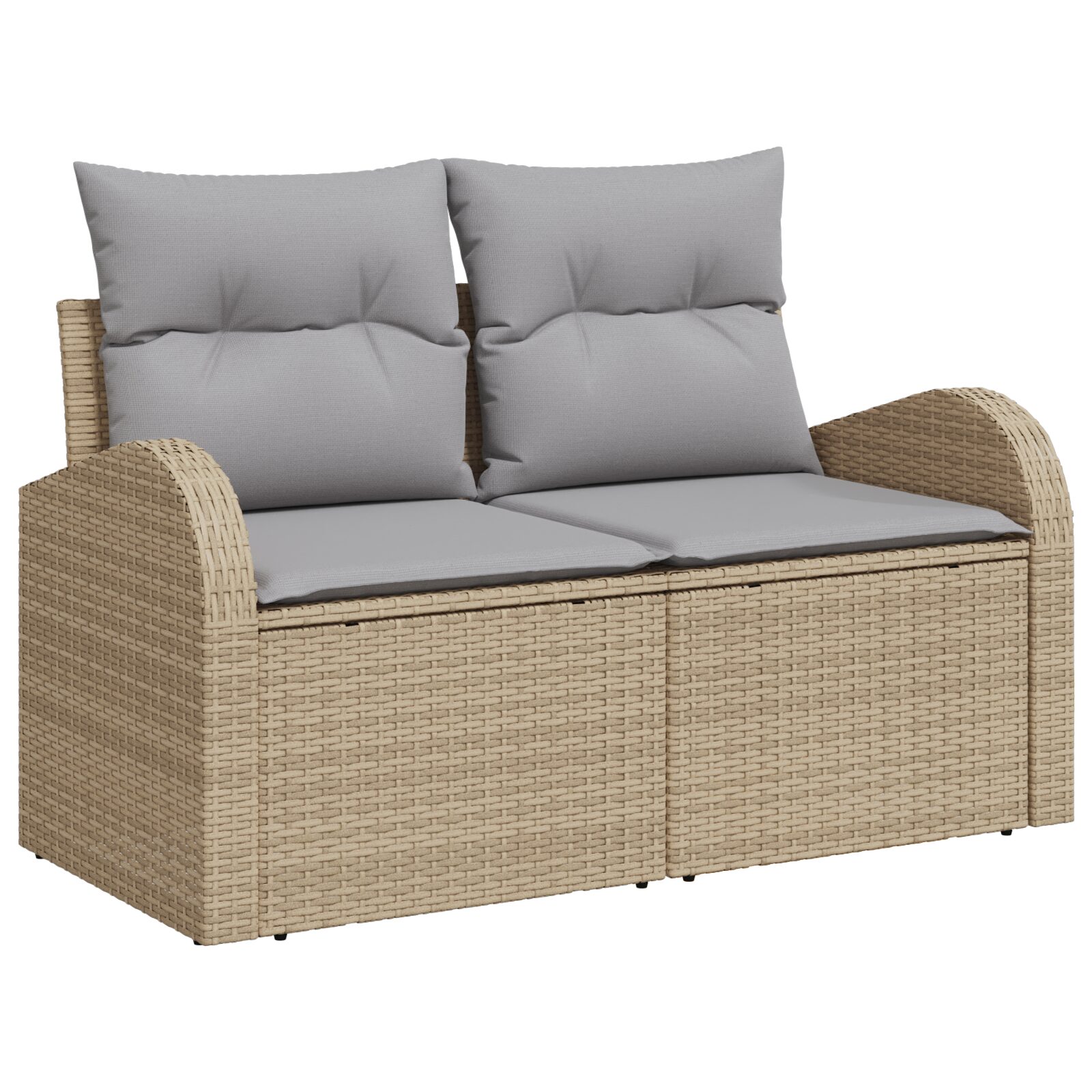 Set di divani da giardino a 4 pezzi con cuscini Beige Rattan Poliestere - immagine 4