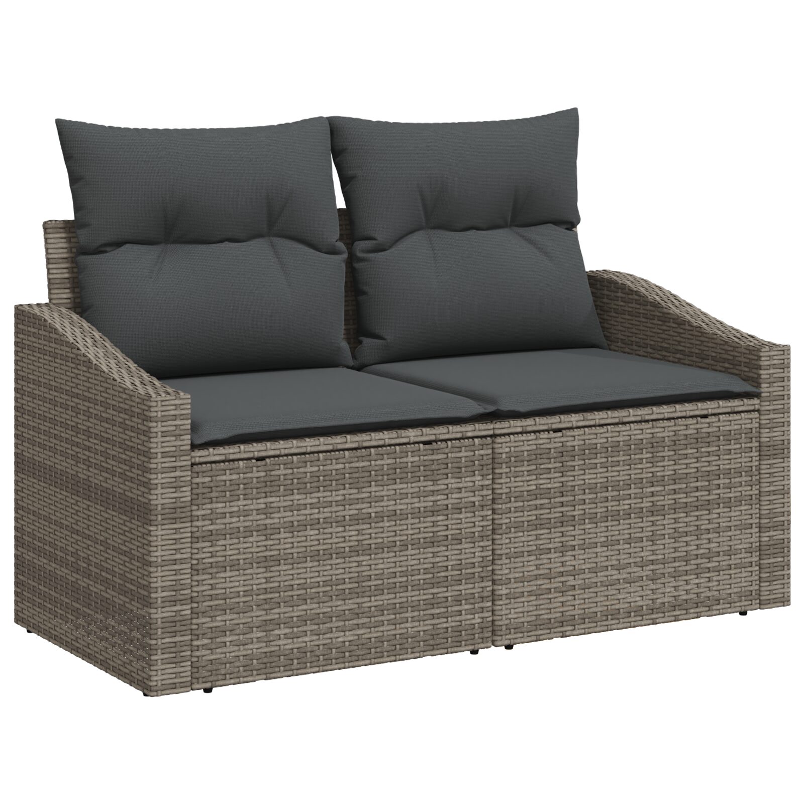 Set da Giardino da 8 Pezzi con Cuscini Grigio in Polyrattan - immagine 4