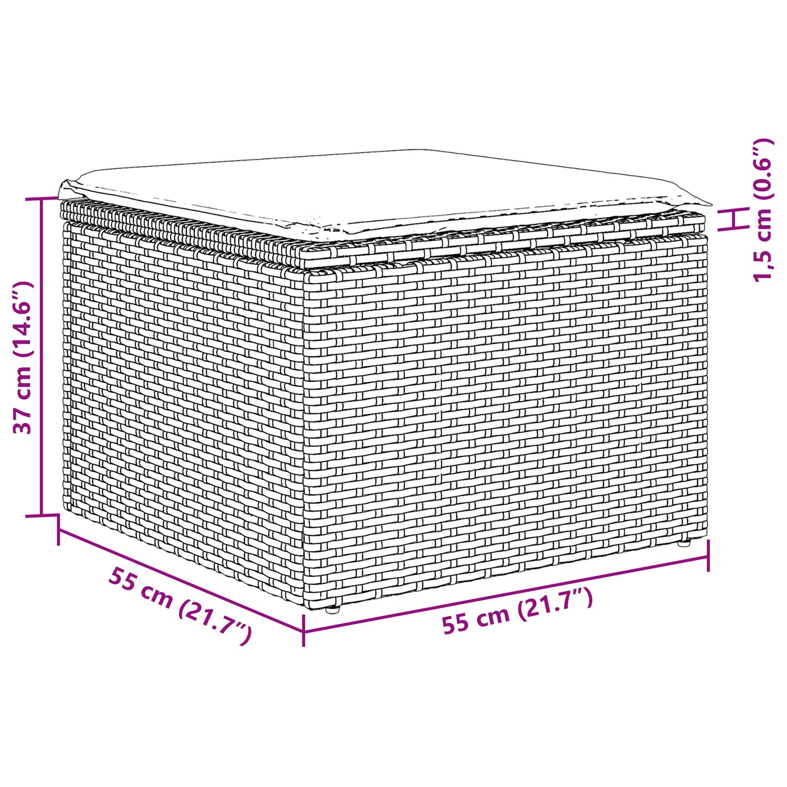 Set Divano Giardino 9 Pezzi con Cuscini Beige Rattan Polietilene - immagine 6