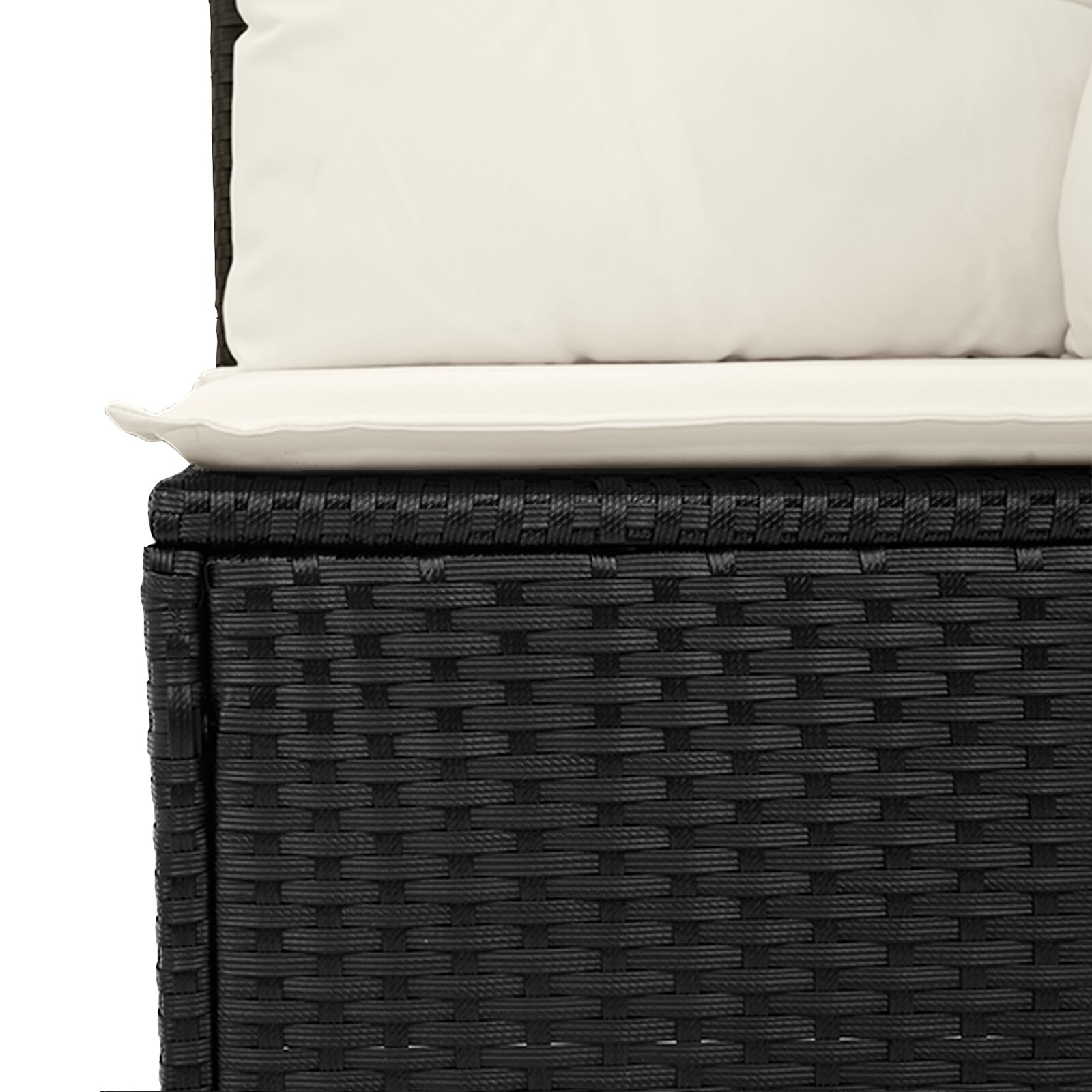 Set di divani da giardino 6 pezzi con cuscini – Polyrattan nero - immagine 8