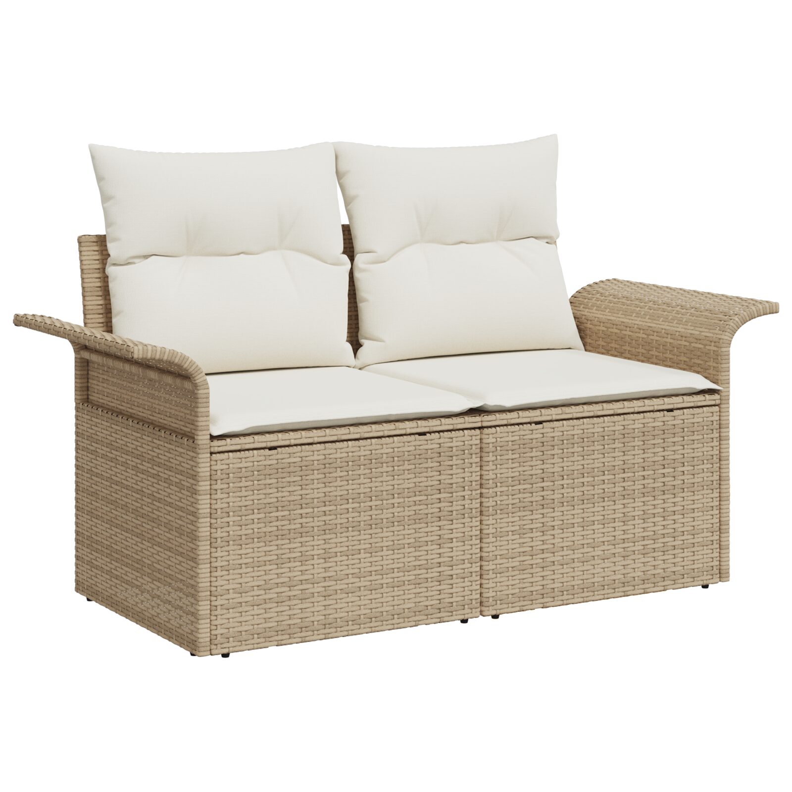 Set Divano da Giardino 10 Pezzi con Cuscini Rattan Policarbonet Beige - immagine 4