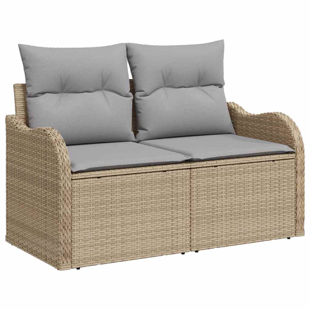 Set Divano da Giardino 6 Pezzi con Cuscini Beige Polyrattan - immagine 4