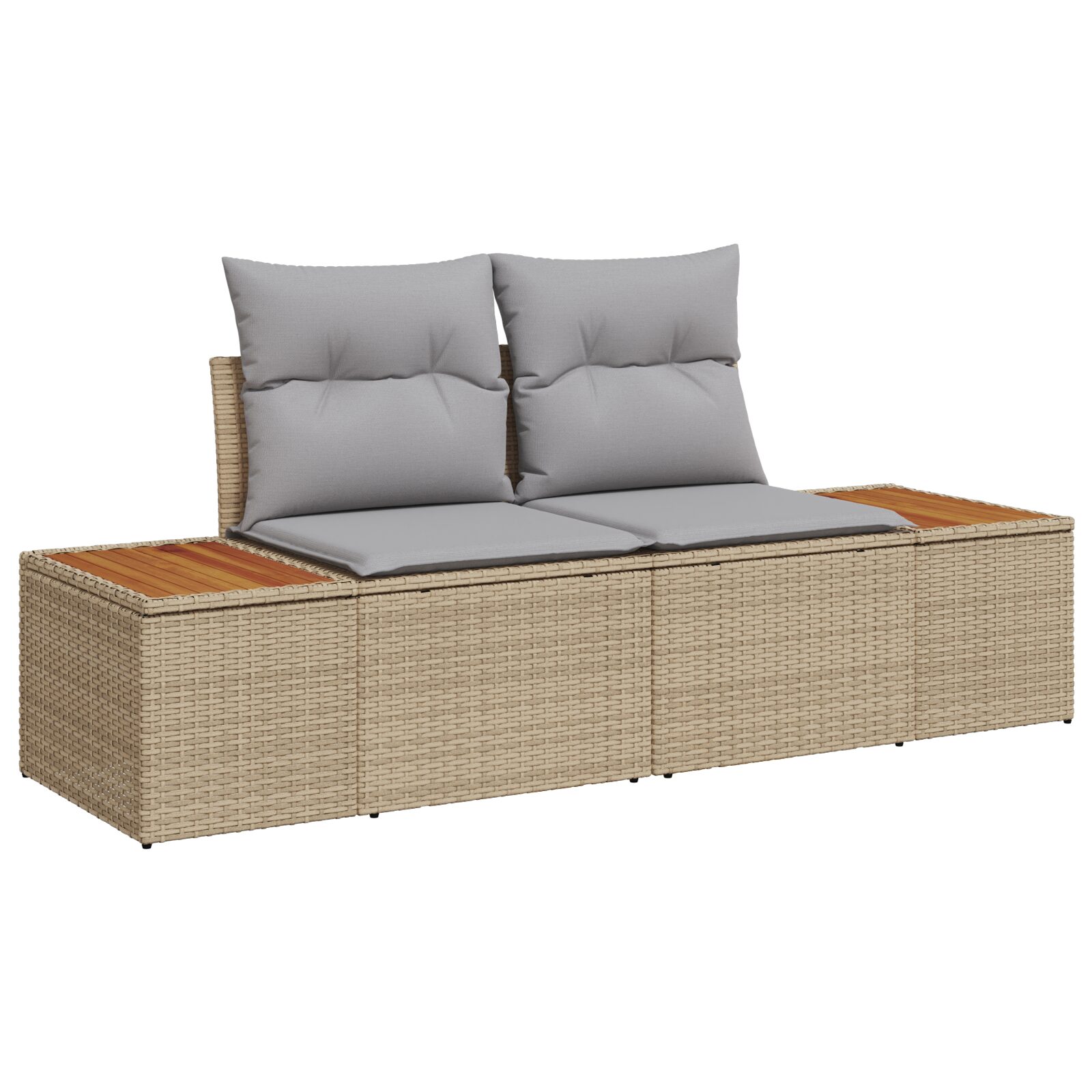 Set di Sofà da Giardino 9 Pezzi con Cuscini Beige Polyrattan - immagine 4