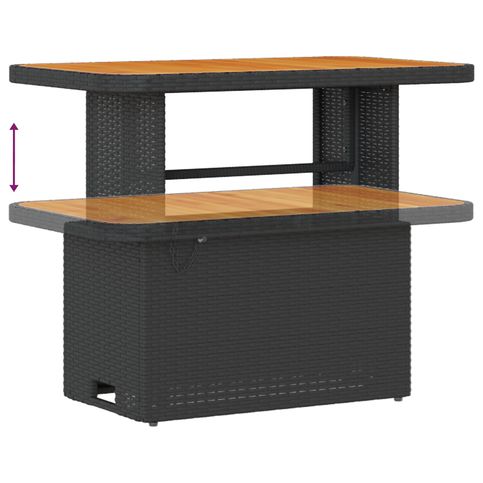 Set Divano Giardino da 9 Pezzi con Cuscini Nero Polyrattan Acacia - immagine 9