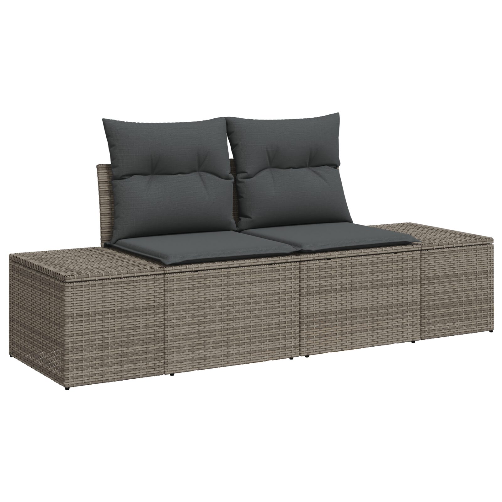 Set Divano da Giardino 9 Pezzi con Cuscini Polyrattan Grigio Acacia - immagine 4