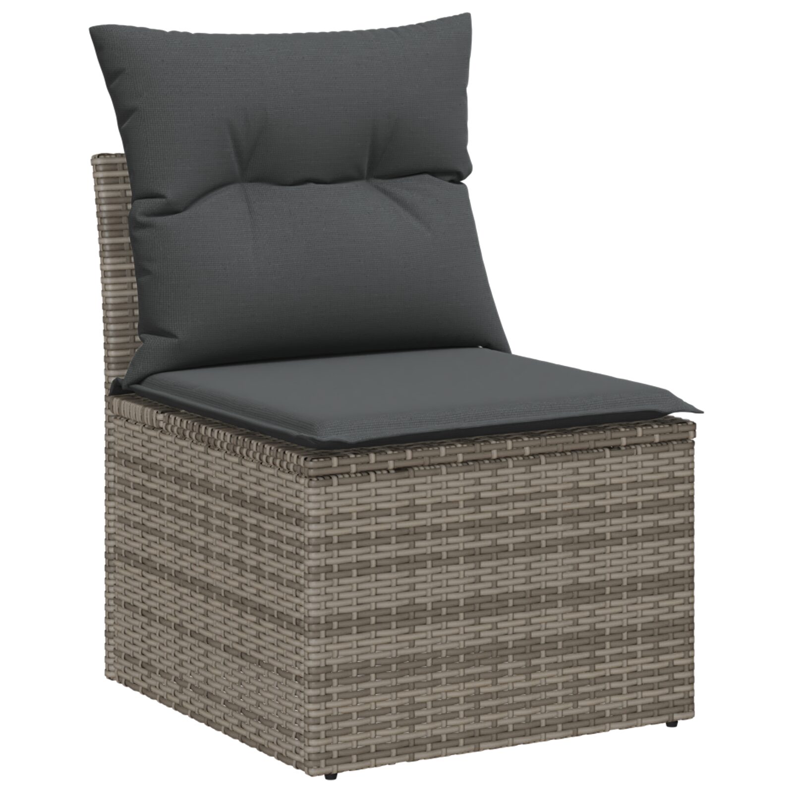 Set Divano da Giardino 9 Pezzi con Cuscini Polyrattan Grigio Acacia - immagine 5