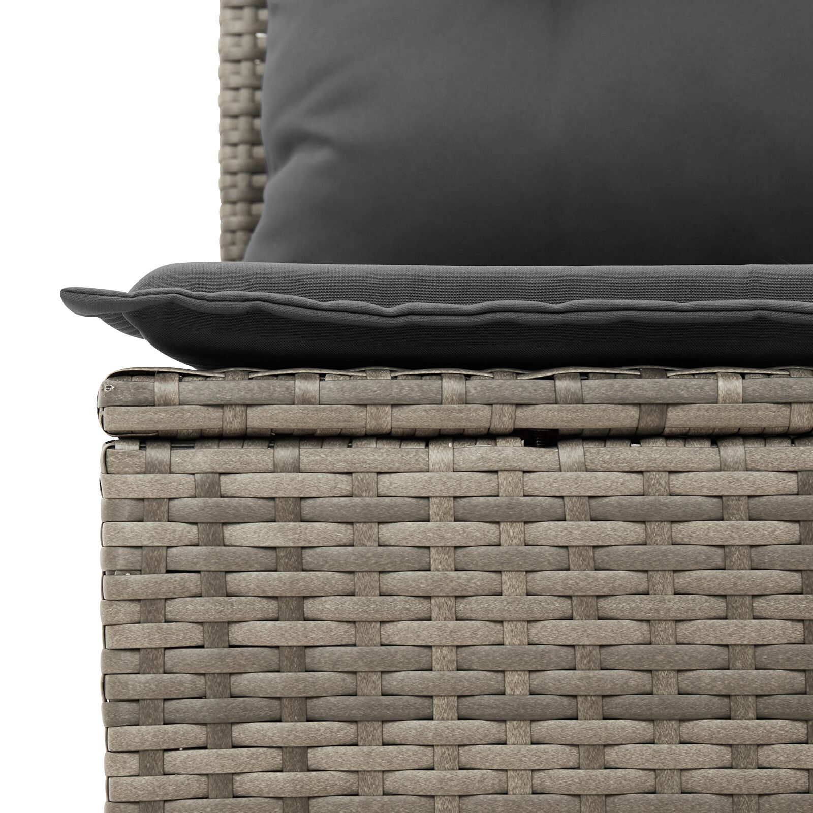 Set Divano da Giardino 9 Pezzi con Cuscini Polyrattan Grigio Acacia - immagine 8